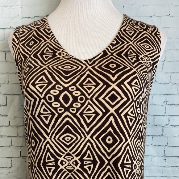 Soft Surrounding Tulum Sleeveless Jersey Maxi Tank Dress M Lagenlook Geo Print - Picture 5 of 16